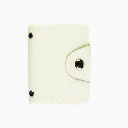 Визитница из натуральной кожи кремовая DoubleCity BC01 White