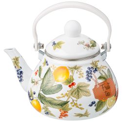 ЧАЙНИК AGNESS ЭМАЛИРОВАННЫЙ СЕРИЯ "ФРУКТОВАЯ КОРЗИНА", 1,3 Л