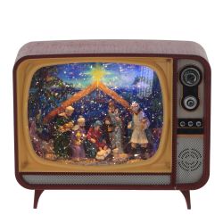 GAEM Изделие декоративное "Телевизор" (подсвет,вьюга,музыка, LR14х3 н/п +USB 100 см), L21 W12 H17 см