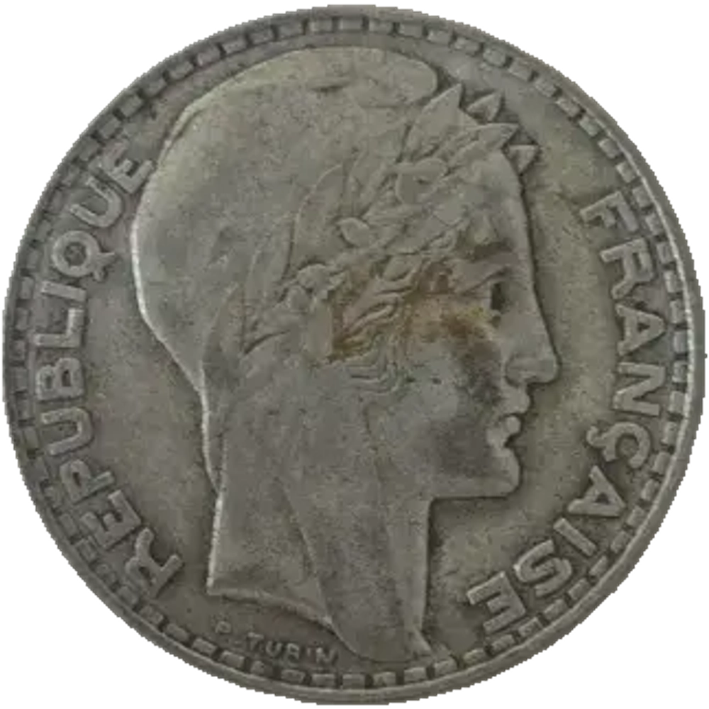 France, 20 Francs 1933 – "Turin" Series, VF
