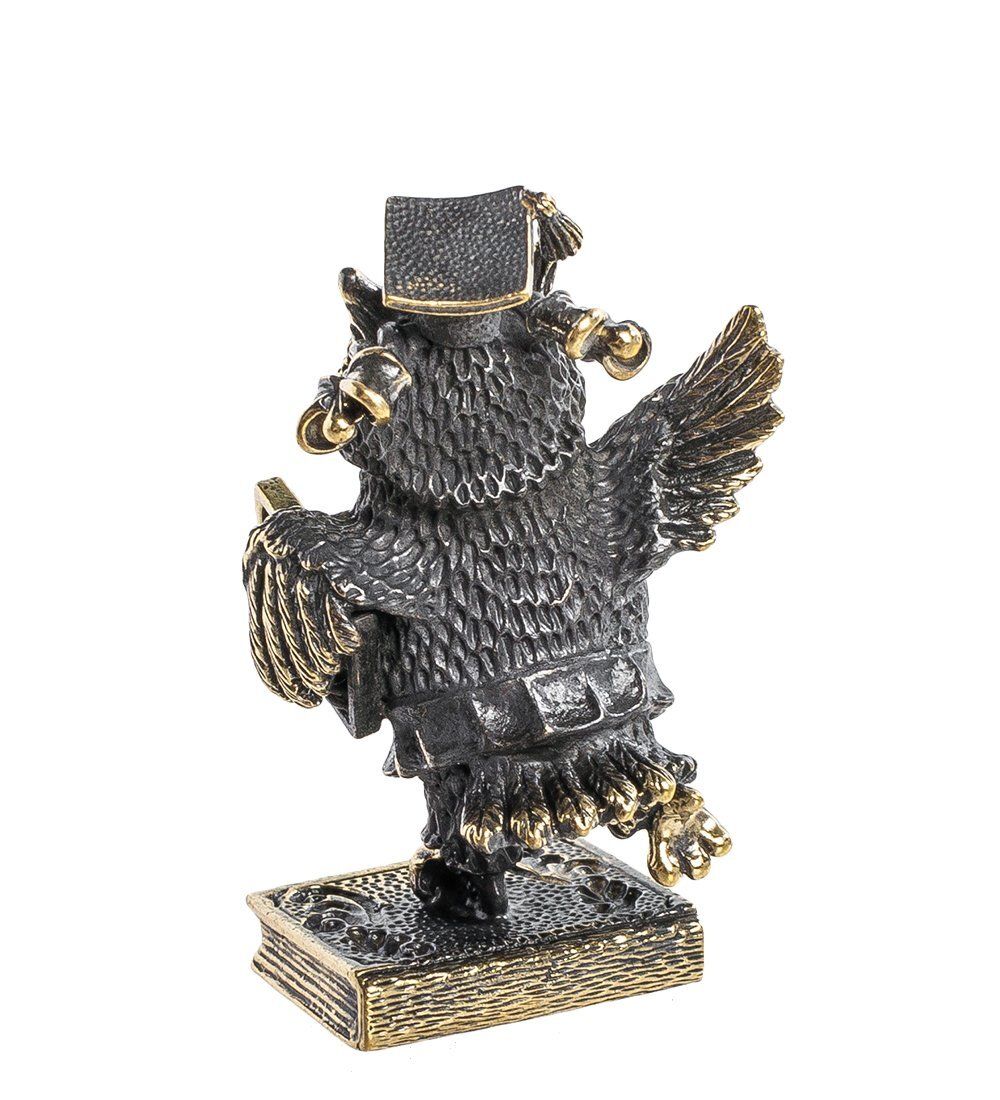 Народные промыслы AM- 561 Фигурка «Сова ученая» (латунь, янтарь)