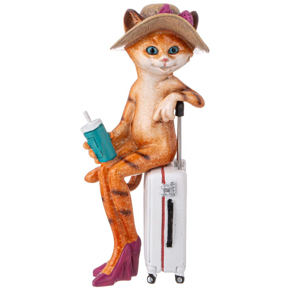ФИГУРКА ДЕКОРАТИВНАЯ "КОШКА-ПУТЕШЕСТВЕННИЦА" 7,5Х7Х17,3 СМ