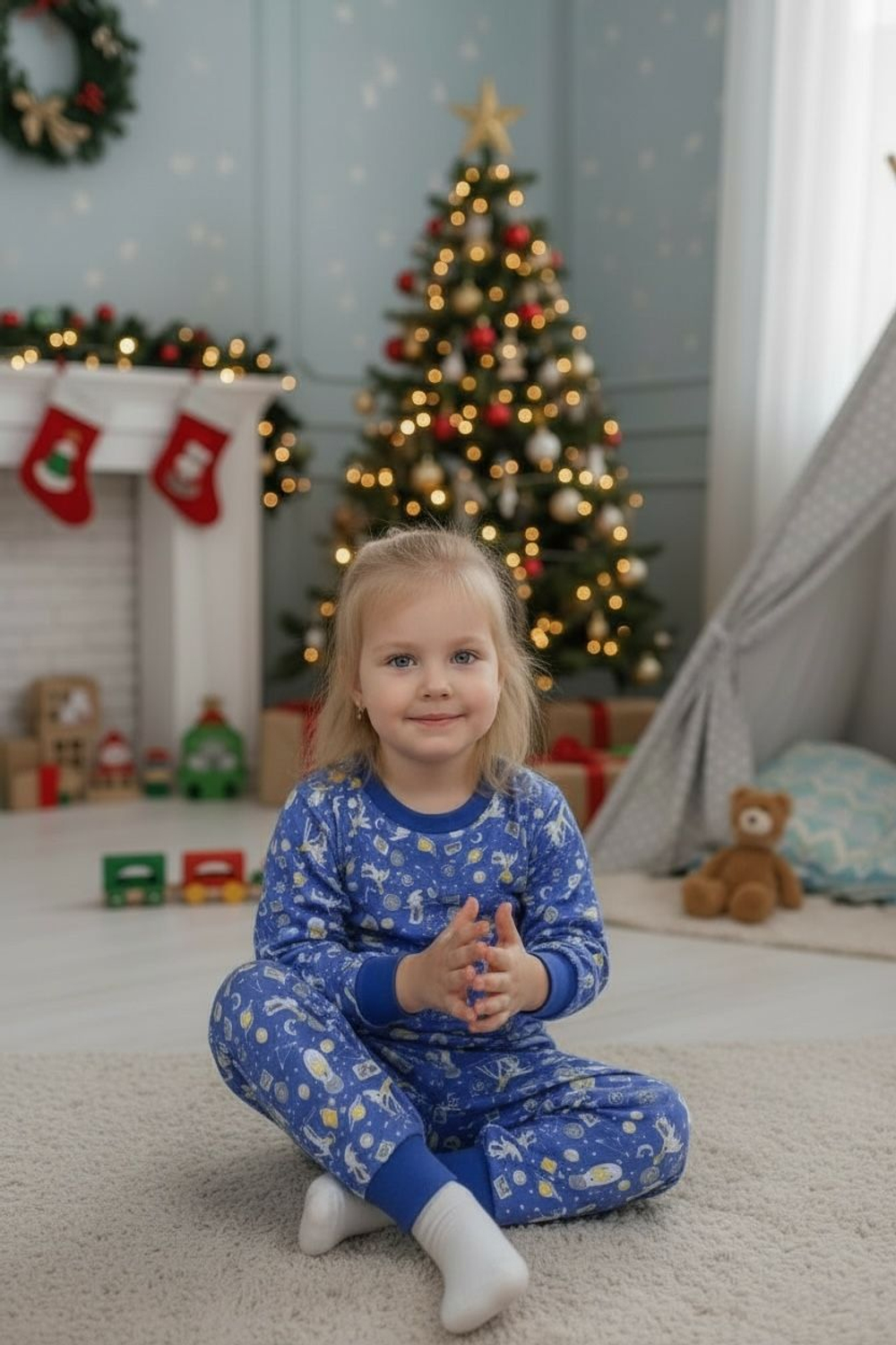 Пижама детская 100% хлопок белая