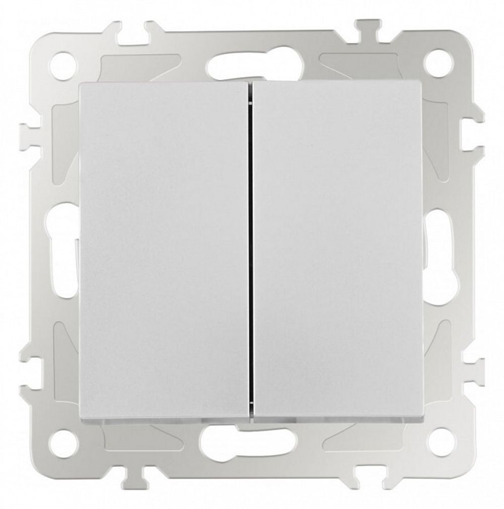 Выключатель двухклавишный без рамки Arte Milano 206 206.30-2.silver