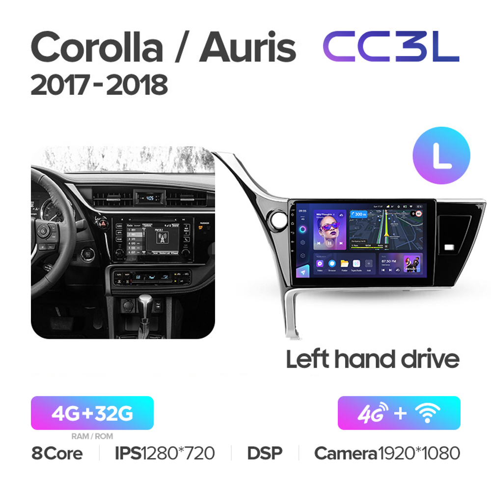 Teyes CC3L 10,2"для Toyota Corolla, Auris 2017-2018