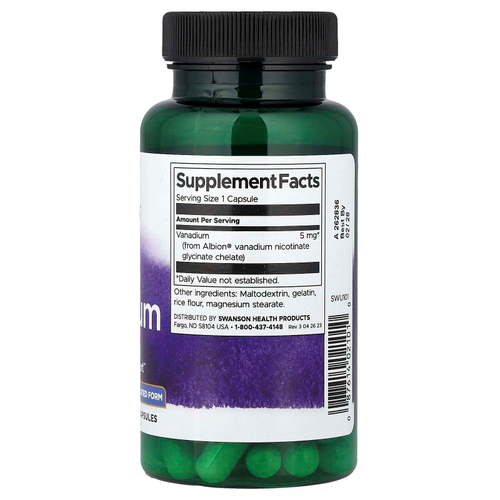Swanson, Ванадий Albion®, 5 мг, 60 капсул