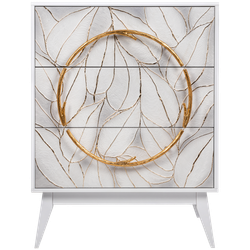 Комод Арт Сканди с 3 ящиками Айс Амбер