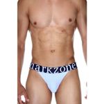 Мужские трусы танга голубой с узором DARKZONE DZN6176