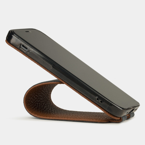 Чехол для iPhone 12 Mini из натуральной кожи теленка коричневого цвета