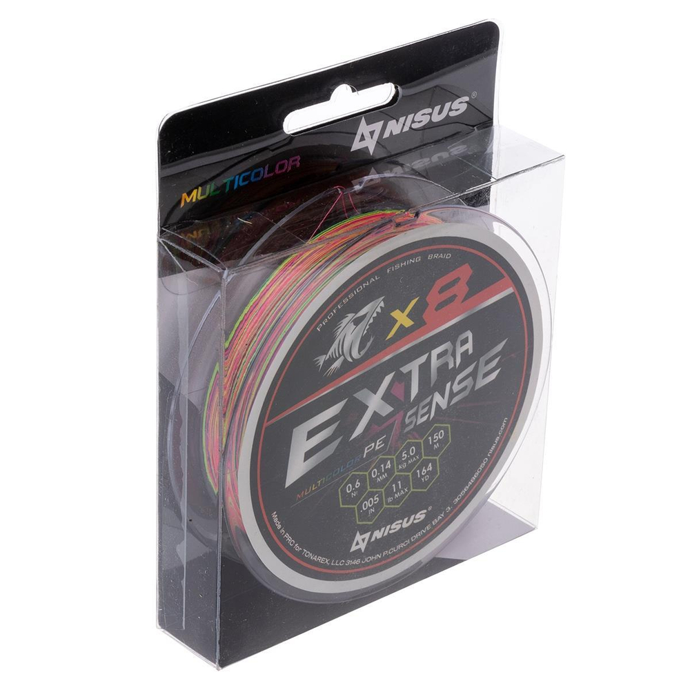 Шнур Extrasense X8 PE Multicolor 150m   0.6/11LB 0.14mm (N-ES-X8-0.6/11LB) NISUS