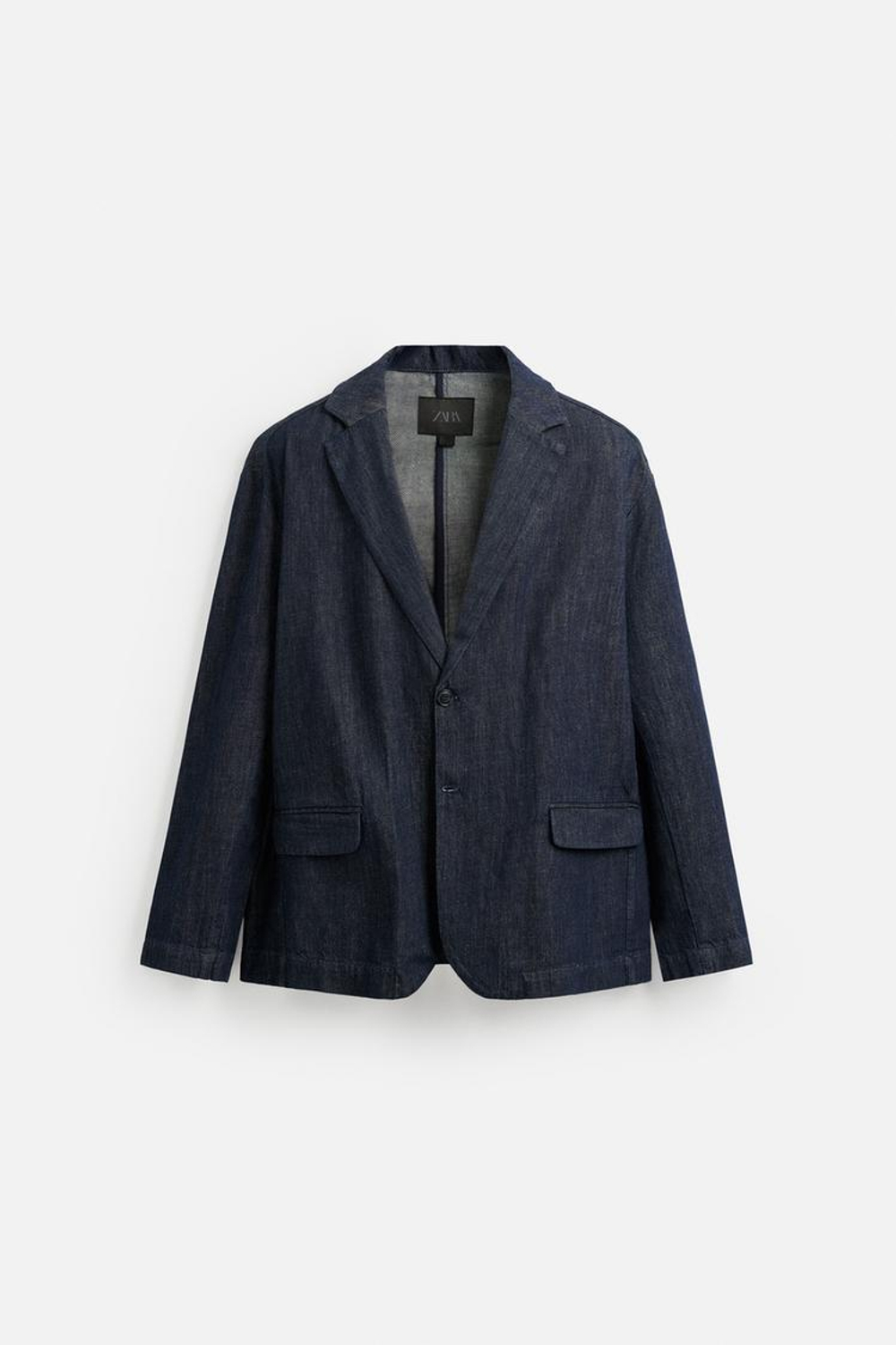 ZARA ДЖИНСОВЫЙ БЛЕЙЗЕР СВОБОДНОГО КРОЯ, ИНДИГО