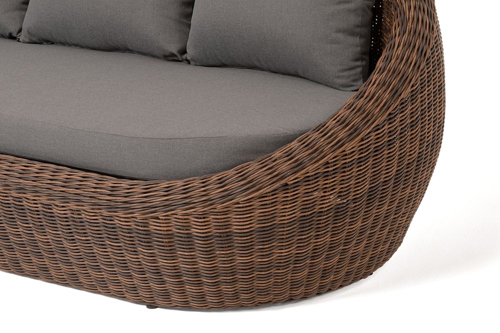 "Барселона" диван из искусственного ротанга трехместный, цвет коричневый