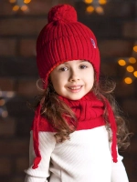 Шапка для девочки осенняя и снуд вязаные