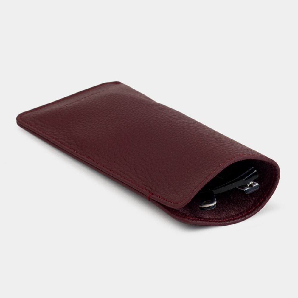 Футляр кожаный для очков Lunette Easy бордового цвета