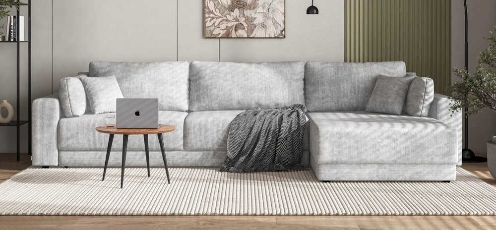 Угловой диван Босс Прайм Макс Шенилл Клауд серый