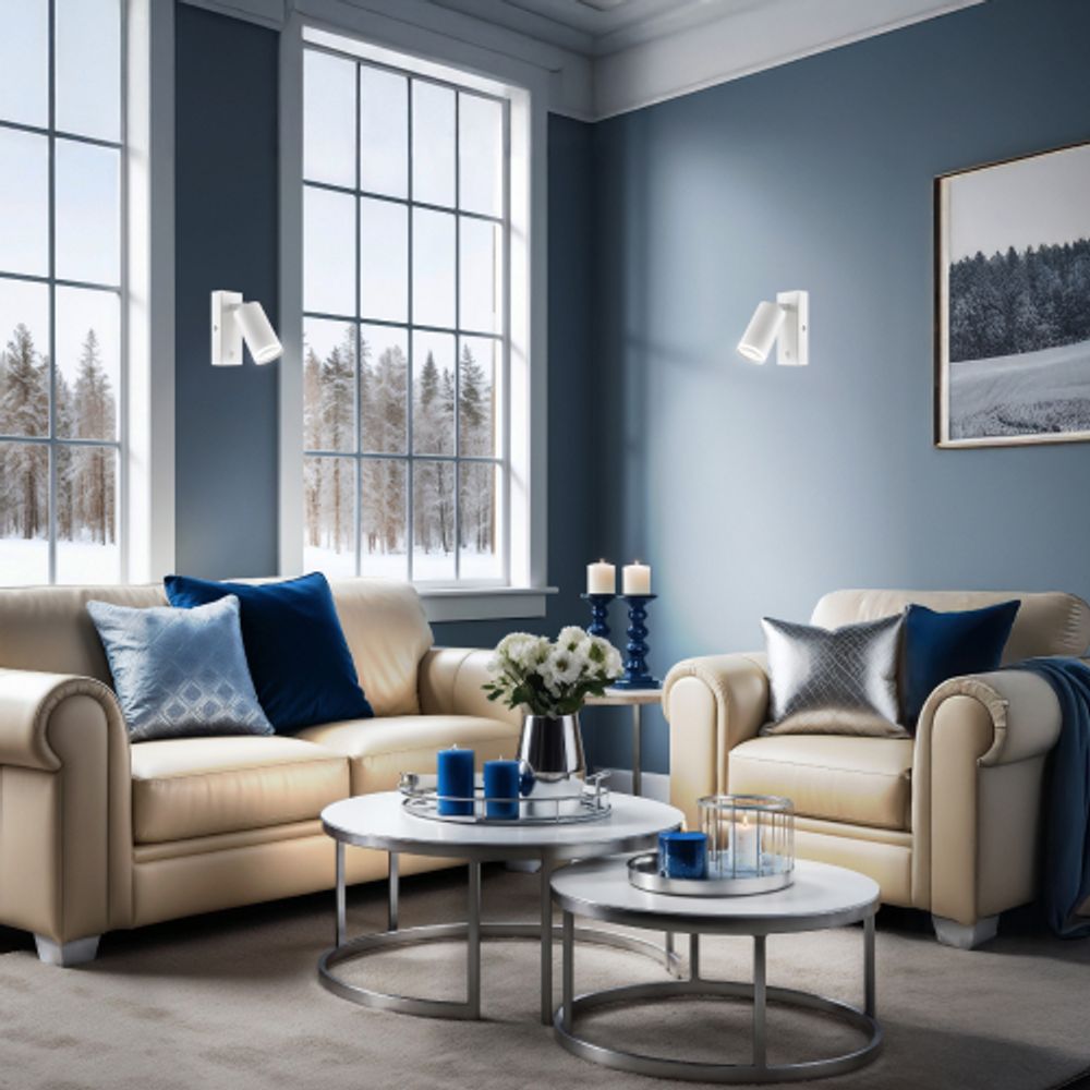 Светильник настенный ЭРА WL19 WH GU10 MR16 IP20 белый | Настенная подсветка