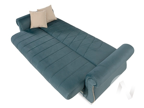 Диван прямой Бриз 2 (БД) НПБ ОПОРЫ БЕЛЫЕ/GROUND 08 (темно-синий)/GROUND 01 (бежево-кремовый)