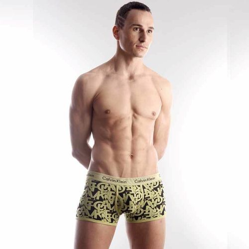 Мужские трусы хипсы желтые Calvin Klein 365 print  Mustard Letters