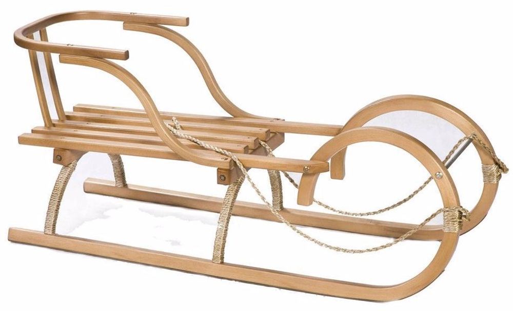 Деревянные санки Морозко со спинкой