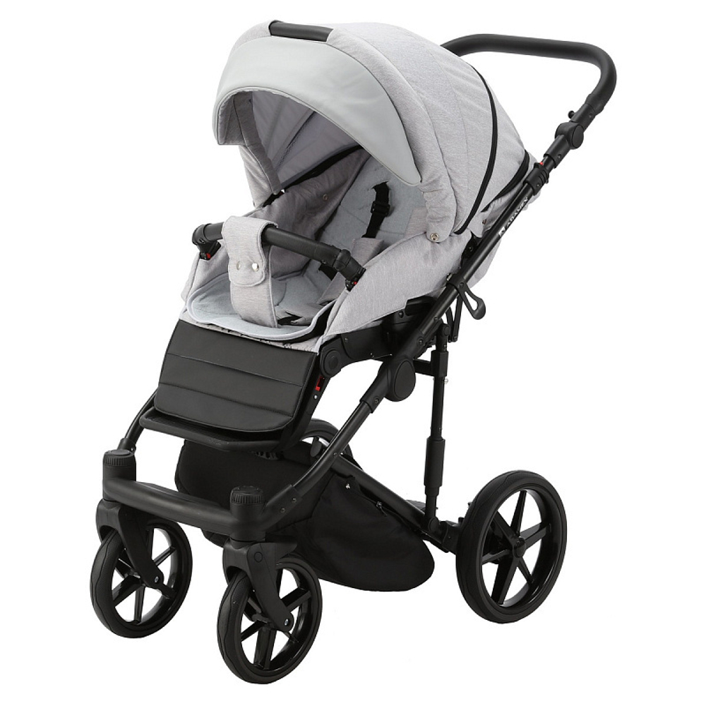 Детская коляска Adamex Amelia 2 в 1 AM248-TIP (СВ.СЕР+СВ.СЕР.КОЖА)