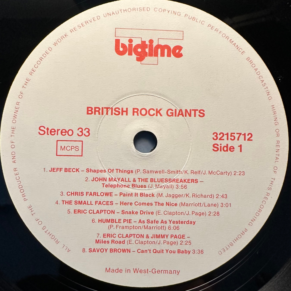 Сборник British Rock Giants (Германия 1988г.)