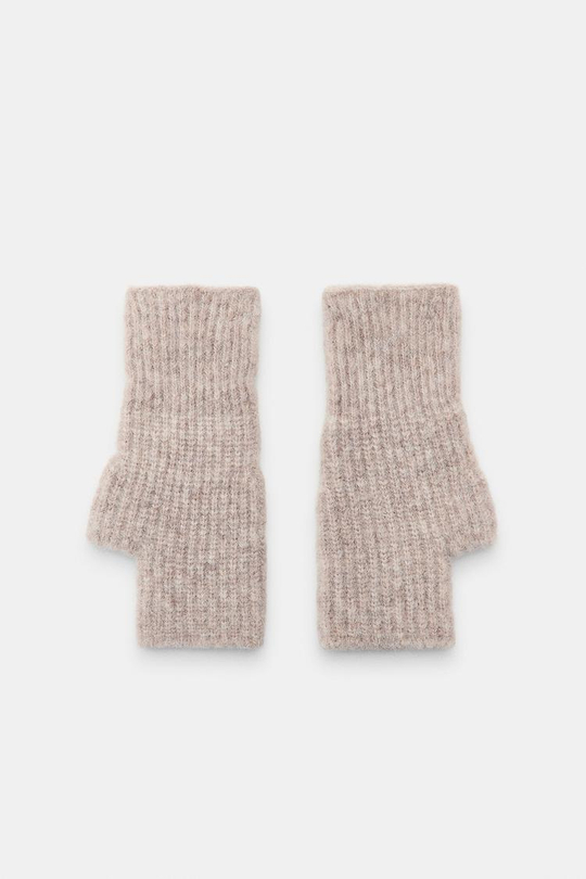 ZARA КОРОТКИЕ ТРИКОТАЖНЫЕ МИТЕНКИ, ПЕСОЧНЫЙ