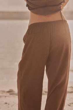 ZARA БРЮКИ СВОБОДНОГО КРОЯ, ШОКОЛАДНО-КОРИЧНЕВЫЙ