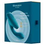 Бирюзовый вибратор 20,3см с вакуумным стимулятором Womanizer Duo 2 Petrol WZ142SG8