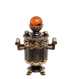 AM-3002 Наперсток «Самовар» (латунь, янтарь)