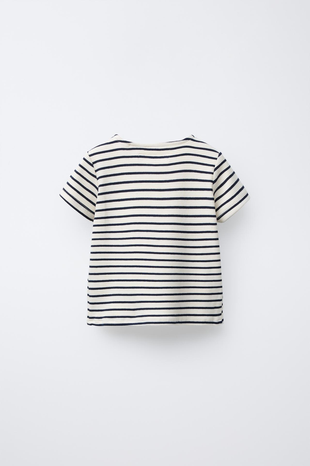 ZARA ФУТБОЛКА В РУБЧИК С БАНТАМИ, МОРСКОЙ СИНИЙ