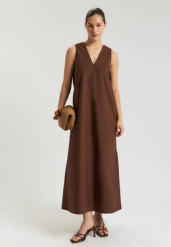 Свободное платье из хлопка-поплина