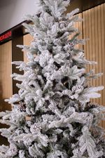 Заснеженная елка с шишками «Saint Paul» Сейнт Пол (Литая+пвх) 210 см / 2,1 м