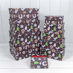 Коробка 34 х 26 х 15.3 см Набор 10 шт "Новый год" (Черный)