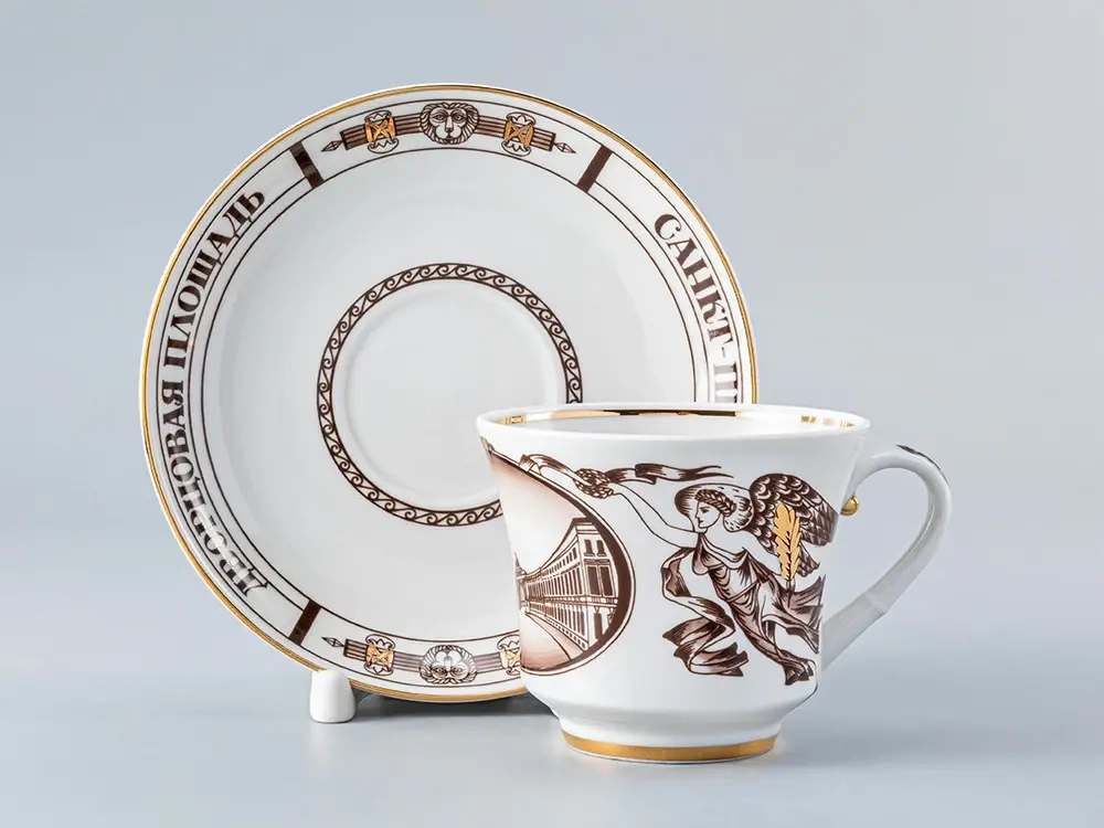 Чашка с блюдцем чайная 220 мл форма Банкетная рисунок Дворцовая площадь арт. 81.14848.00.1