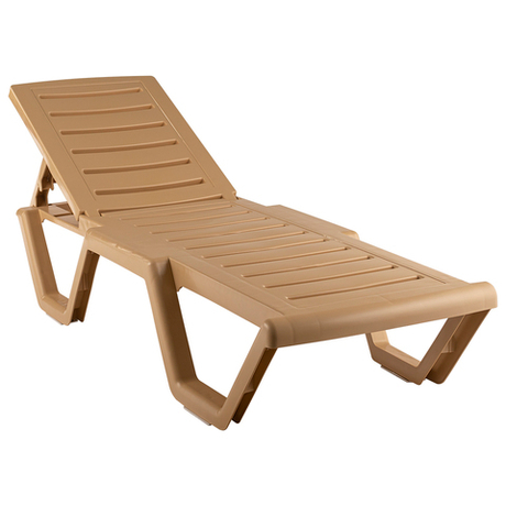 Шезлонг пластиковый "Атлант". Цвет: Бежевый