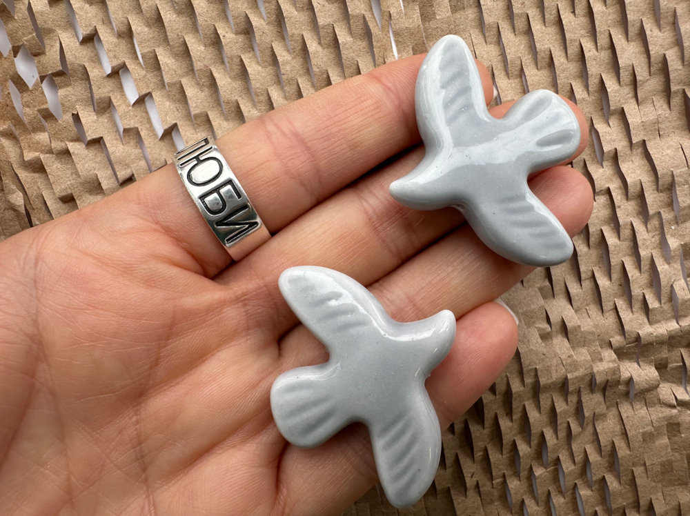 Бусина Птица 42мм, керамика