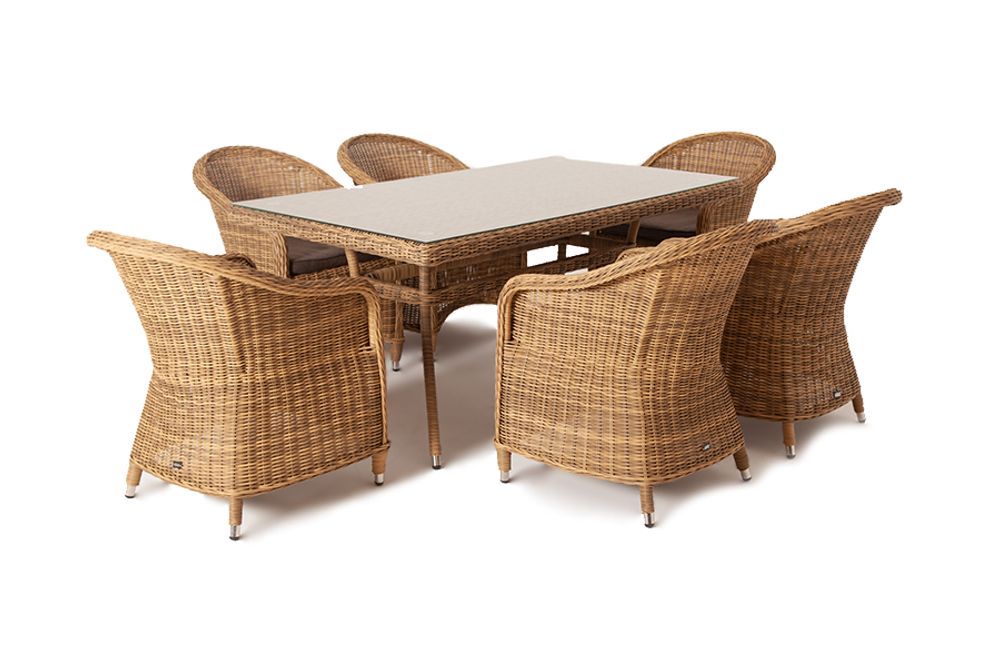 "Эспрессо" обеденная группа плетеная, цвет соломенный