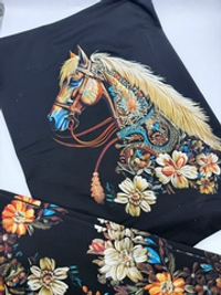 Футер 2 нитка купон 80-85см цветочная лошадка