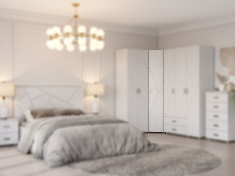 Шкаф угловой МС "Сандра" (Белый лофт)