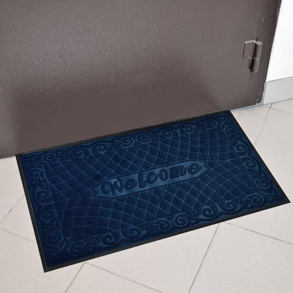 Коврик 80*120см придверный УЮТ Мультиколор прямоугольный, синий