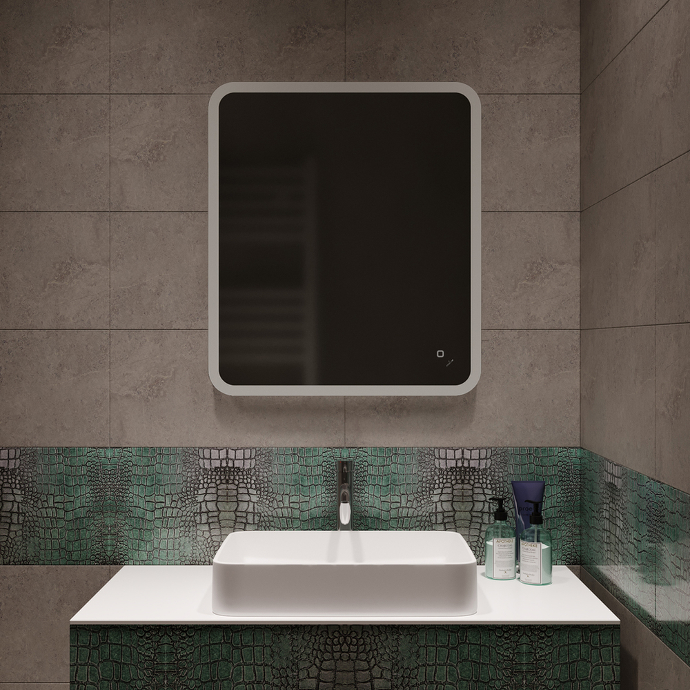 Зеркало MIXLINE "Колорит" ЭКОНОМ 700*800 (ШВ) сенсорный выкл, светодиодная подсветка, универс.крепеж