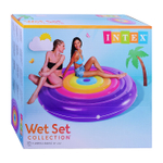 Плот надувной Intex 57285 Rainbow Fiesta Island 201х24 см / Матрас остров Интекс Радужная фиеста для бассейна и моря