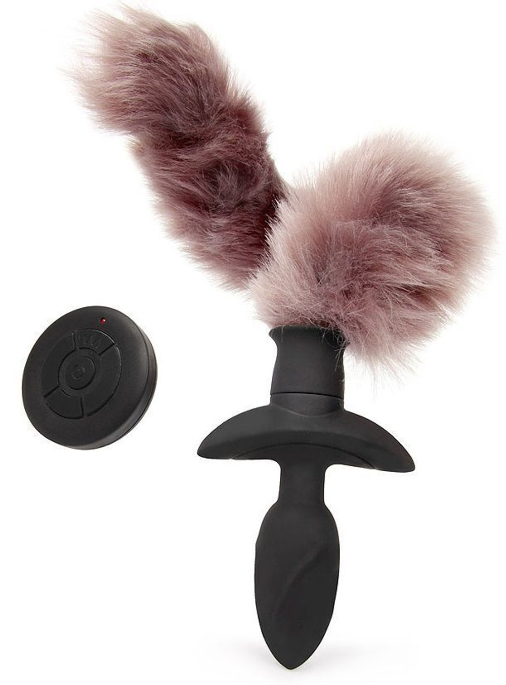 Черная анальная вибровтулка с 3 режимами виляния хвостиком (Цвет: черный)