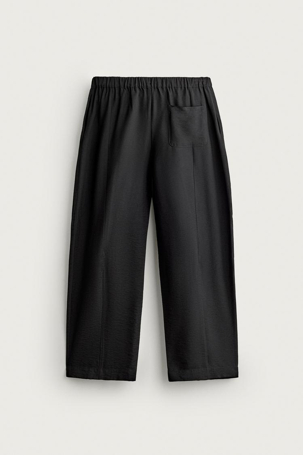 ZARA БРЮКИ-БАЛОНЫ ИЗ СТРУЯЩЕЙСЯ ТКАНИ, ЧЕРНЫЙ