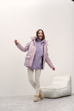 Куртка женская зимняя "Лео" пудра