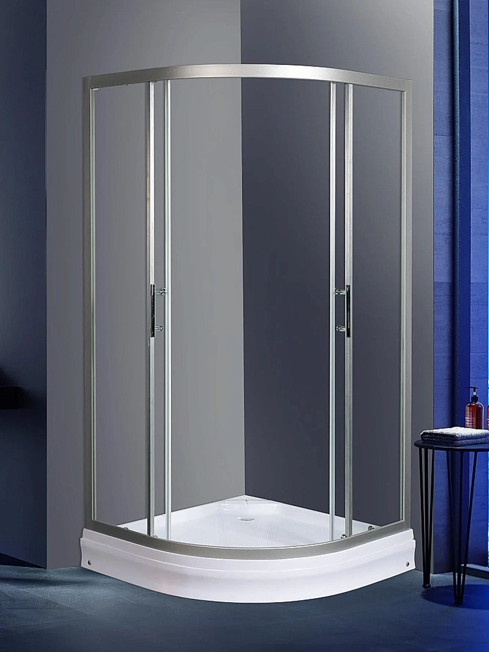 Душевой уголок WeltWasser WW500 С 100/189 XL 10000013851 с поддоном, стекло прозрачное/профиль хром матовый