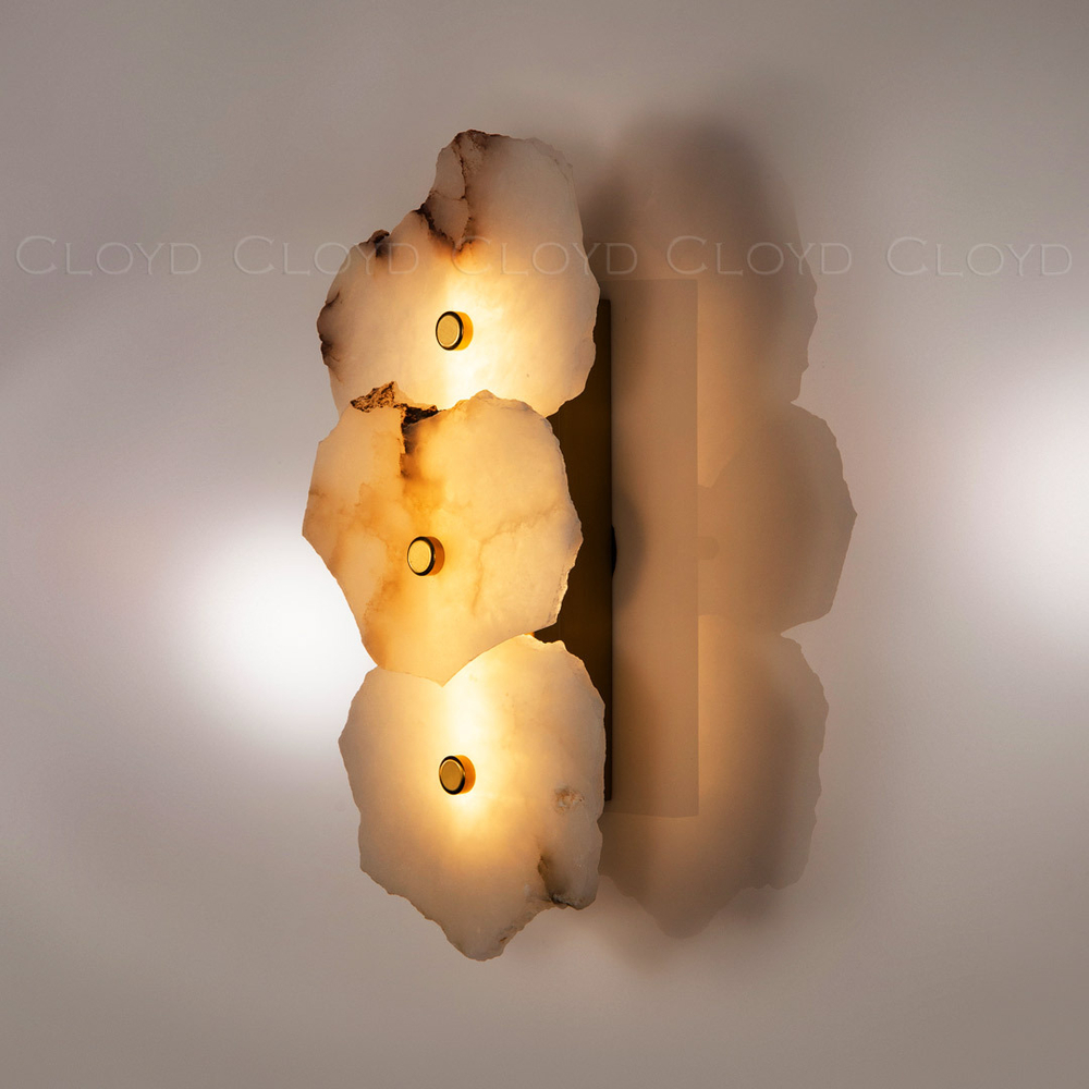 Бра Cloyd KNOSS-A W1 / выс. 35 см - алебастр - латунь (арт.20269)