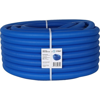 STOUT Труба гофрированная ПНД синяя наружным диаметром 38 мм для труб диаметром 25 мм