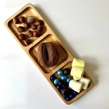 Менажница Доляна, 30×10×1,8 см, 3 секции, берёза