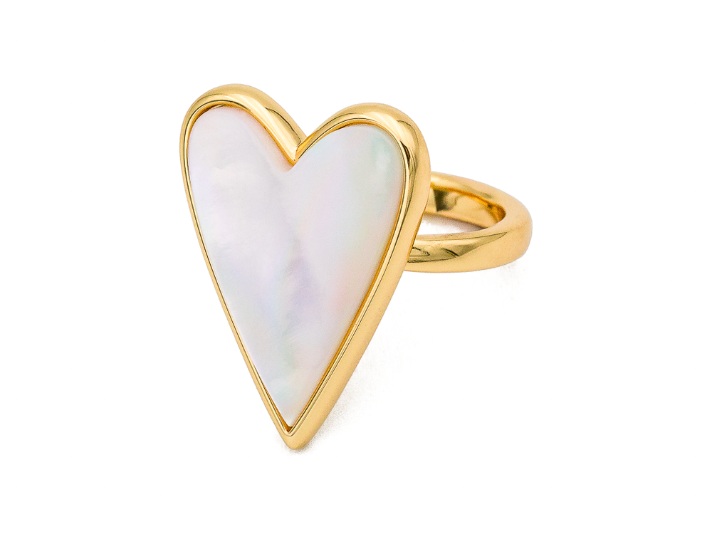 Кольцо "Сердце" 24мм, с перламутром